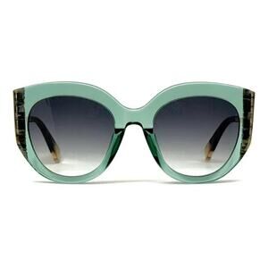 New! Furla SFU820 03GE Chic Green Sunglasses, Authentic